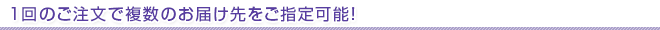 1回のご注文で複数のお届け先がご指定可能!